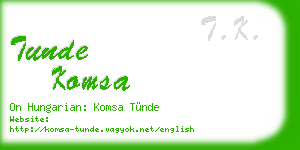 tunde komsa business card